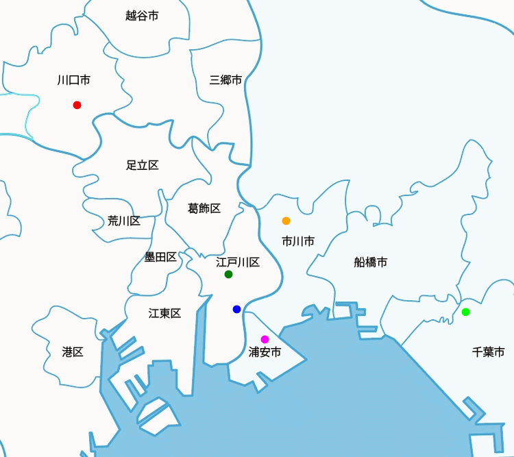 タムスグループの病院とその位置